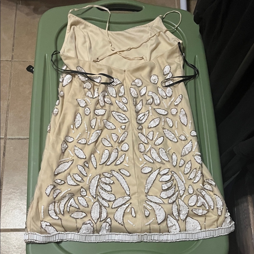 NBD Beige and White Embellished Mini Dress - Picture 6 of 6